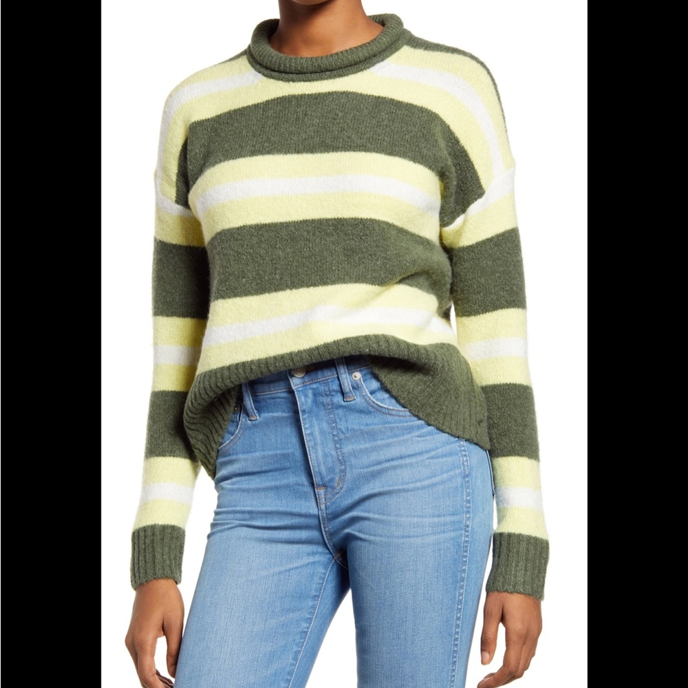 Madewell Striped Fulton Pullover Sweater size S